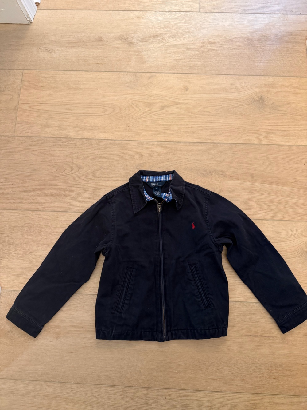 Polo by Ralph Lauren Navy Zip-Up Shirt Jacket with Red Pony